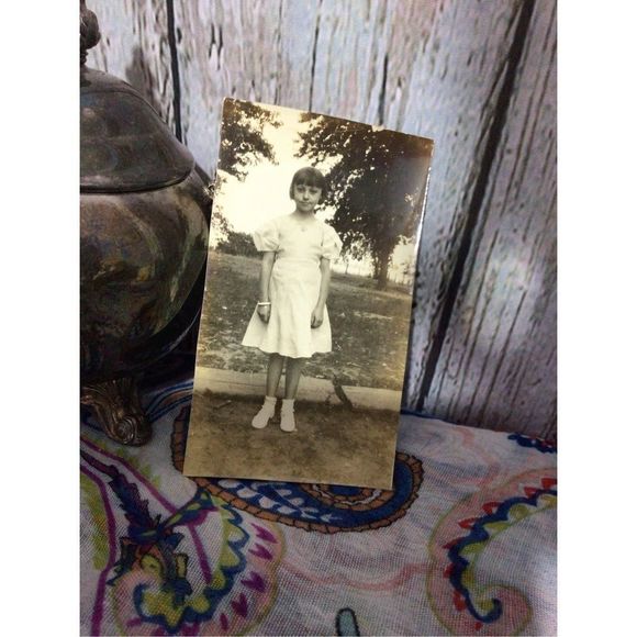 Antique Photo Young Girl Black & White 2 7/8” x 4” - Picture 10 of 10